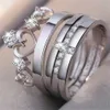 Koper vergulde platina verstelbaar paar ringen hol hart vorm kroon mannen vrouwen verloving bruiloft vinger sieraden valentijnsdag cadeau accessoire