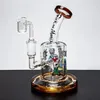 Stock Glass Bong Hookahs Cachimbos de água de vidro Beaker Recycler Bongs Dab Rig Queimador de óleo Ash Catcher Hookah FY2262