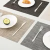 PVC Placemats Woven Vinyl Table Mats Heat-Resistant Stain Resistant Anti-Skid Washable Kitchen Decorations KDJK2206
