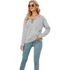 Hoodies for Women Hooded Sweatshirt V Neck Lång ärm Solid Color Hoodie Drawstring Casual Lightweight Pullover Tops 2xl