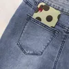 Jeans donna a vita alta Pantaloni svasati sexy Pantaloni denim vintage Jeans elasticizzati blu lavati Pantaloni da lavoro della mamma Jeans a zampa d'elefante L220726