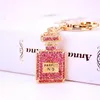 Keychains Creative Perfume Bottle Keychain Women Bag Charm Crystal Rhinestone Key Chain Ring Fashion Holder Car Keyrings Trinket8288806