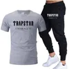 T-shirt da uomo casual estiva T-shirt da uomo TRAPSTAR Marca manica corta Set camicie di cotone stampato Pantaloni sportivi da jogging Abbigliamento sportivo maschile 220611