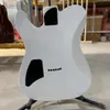 New arrival Flat white AS jim Root Signature Electric Guitar Locking Knobs Black Pickguard With Hardware