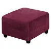 Chair Covers Velvet Ottoman Stool Slipcovers Square Footrest Washable Removable Sofa Cover Elastic Footstool Protector CoversChair