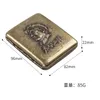 Men's Cigarette Box Vintage Embossed Bronze Cigarette Case 20 Pack Portable Stainless Steel Cigarette storage Thicken Carved