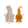 2pc Stampo in silicone con testa di Babbo Natale Strumenti per decorare torte natalizie Stampi per dolci in silicone per la cottura di pasta di zucchero W3