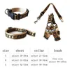 Tillbehör Luxury Dog Collar Leasches Set Designer Leash Seat Belts Harness Pet Collar and Pets Chain For Small Medium Large S Cat Chihuahua Poodle Bulldog 66ESS