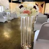decoration 110cm tall gold silver flower stand weddings center pieces crystal centerpieces for wedding table decoration pillars imake226