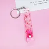 Acrylic Card Puller Keychain Pendant Portable Contactless Grabber Card Keychains Ladies Bag Decorative Keyring 16CM