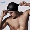 COPOZZ Silicone Waterproof 3D elastic Swimming Caps for Men Women Long Hming Hat Cover Ear Bone Pool adult swim cap 220429