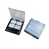 Tom 4 rutnät Eye Shadow Case Packaging Box Square Makeup Compact Container Clear Black Lipstick Highlighter Blusher Eyeshadow Palette med aluminiumpannor