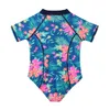 Ere Mayo Baskılı Bikini Sevimli Bebek Kız Mayo Kısa Kollu Bebek Yüzme Takım UPF50  SUNSUIT Çocuklar için 220426