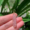 Natural Crystal Stone Reiki Chakra Charms Wrap Wrap Multicolor Rose Rose Quartz Purple Améthyste Bullet Point Hexagonal Pendule