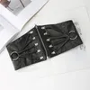 Gürtel Punk-Stil Damenmode elastische breite Taille Dichtung Reißverschluss Dekoration schwarzer Gürtel vielseitiges Kleid Mantel StrapBelts Fred22