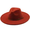 Berets Women's Feel Fedora Hat 9,5 cm szerokość wełniana wełna panama czapka jesienna zima duże wzdłuż białych brązowych czapek kowbojski jazz z beltberets bere