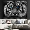 Black and White Tiger Poster HD Print Wild Animal Canvas Painting Leopard and Lion Pictures for Living Room Home Decor Mural