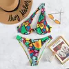 مثير طباعة بيكيني مجموعة مثلث حقيبة الرسن من قطعتين ملابس السباحة 2022 نساء البرازيلي الصيف عارية الذراع