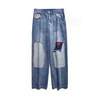 Jeans larghi Y2K Pantaloni cargo larghi impilati da uomo Streetwear Patch con stampa a cuore Pantaloni in denim a gamba dritta Donna Oversize Casual 3xl T220803