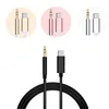 USB C ila 3.5mm Erkek O Aux Kabloları Naylon Braded Kulaklık Jakı Stereo Hoparlör IPhone Samsung Google Pixel6746704