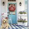 Drzwi świąteczne drewniane dekoracje z krawędziową kokardą Święta nocna noc do drzwi do domu domowego kominka wystroju wiejskiego domu