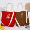 Women's Bag Cute Casual Large Capacity Shoulder Bags Shopper Canvas Fashion Harajuku Zipper Print Handbags CX220325