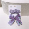 2 Pcs Korean Sweet Girl Folds BB Clip Headwear Fashion Children's Small Fresh Floral Fabric Bow Hairpin Hair Accessories