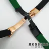 Bracelets de montre bracelet 20mm haute qualité noir blanc vert bleu couleur caoutchouc acier inoxydable boucle montres accessoires Parts303B