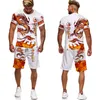 Flying Dragon 3D stampato T-shirt da uomo Set Tuta da uomo Top Pantaloncini Abbigliamento sportivo Cool manica corta Estate Abito maschile 220708