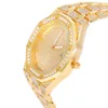 Iced Women Men Men Diamond Steel Hip Hop Ladi Watch Top Brand Luxe Drs Gold Clock Montre Femme Reloj Mujer34bg
