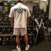 Męskie koszulki fitness Fitness Krótkie rękawie Letni trening mięśni siłowni luźne sportowe sport