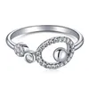 Wdzięczny Real 925 Sterling Silver Ring Z Box Circle 5a Cubic Cyrcona Diamentowe Obrączki Ślubne Biżuteria dla kobiet Walentynki Walentynki Party Party Pierścienie Rozmiar 5-9