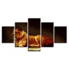 Ferocious Tiger Lying Prone modern Canvas HD Prints Posters Home Decor Wall Art Pictures 5 Pieces Art Paintings No Frame