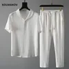 Брюки для рубашки летние мужчины модные классические рубашки С казуальные рубашки набор одежды M4XL 220526