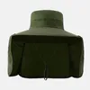 Berets Mens Summer Fisherman Hat في الهواء الطلق تسلق صيد شمس القبعات متعددة الوظائف Soild دلو Big Brim Capberets Wend22