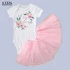 Girl039s Dresses Am 1st 2nd Today Baby Summer Short Sleeve Born Tutu Dress Girls Wreath Tulle Outfits Jumpsuit Birthday Gift 18209397