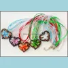 Pendant Necklaces Pendants Jewelry Fashion Heart Lampwork Glass Flower Murano Charms For Necklace D3J