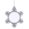 Transfert de chaleur métal flocon de neige pendentif bricolage Sublimation blanc décoration de noël arbre de noël ornement 2023