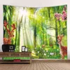Boreal Europe Style Sika Deer Wall Rugs 3D Digital Printing Art Decoration J220804