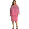 Plus Size Dresses Dress Women's Clothing O-Neck Robe Fashion Office Lady Casual Midi Oversized Large Big 3XLPlus