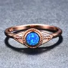 Eheringe Bamos Mode runder Ring mit Stein Weiß/Blau/Lila Feueropal Finger Roségold gefüllt Vintage für Frauen GeschenkeHochzeit