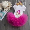 Księżniczka jednorożca sukienka dla dziewcząt 1 rok Baby Girl Birthday Cake Smast Strable Sukienki 12M Vestidos Infantil 1172 E3