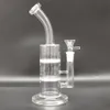 9.3In Clear Double layer Tire Filter Hookah Water Pipe Bong Glass Bongs Waterpipe Tobacco Smoking Bubbler Smoke Pipes Bongs Bottles Dab Rig