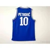 NC01 10 Drazen Petrovic Jersey Universidade Cibona Zagreb Jugoslavija Yugoslávia Blue College Basketball Camisa de basquete superior 1