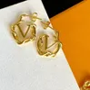 Çok sevimli kadın küpeler lüks 18K altın bayan çember kulağı çiviler en iyi tasarımcı takı moda aksesuarları zarif kalp şeklinde küpeler hediye kutusu toz çantası