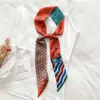 Шелковый длинный волосяный шарф женская тощая печать шеи галстук ленты сумка запястья бандана хвост головные платки корейский модный аксессуары