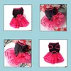 Dog Apparel Supplies Pet Home Garden Cat Bling Red Black Tutu Dress Lace Puppy Clothes Party Large Drop Delivery 2021 Lof8H