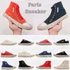 Paris Yüksek Üst Sneaker Tuval Ayakkabıları Siyah Yıkılmış Pamuk Beyaz Kauçuk 2022 Yeni Klasik Vintage Sıkıntılı Mule Örgü Yıkama Eski Efekt Vulkanize Yarım Terlik