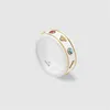 Double G Ring de cerâmica preto e branco Planet casais Ring Men Women Brand Jewelry Gift Site O mesmo estilo High Qualit312Z