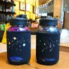 600ml Starry Sky Gradient Glost Garrafa de água com saco protetor bonito moda vazamento copo para meninas esporte garrafas 220329